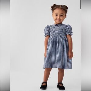 Gap x DOEN gingham blue Navy dress